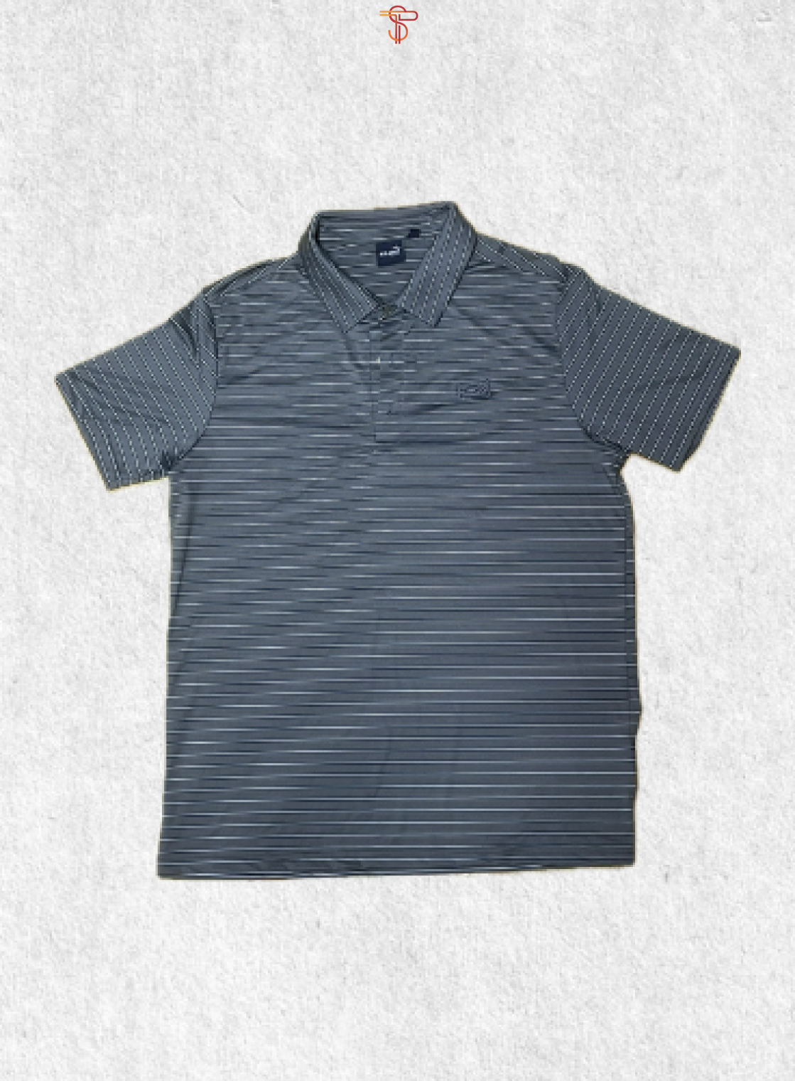 A men’s polo shirt made from smooth, breathable fabric.