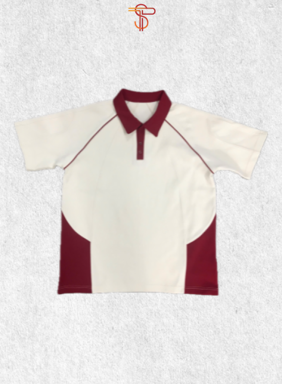 Men's polo shirt - red mix white